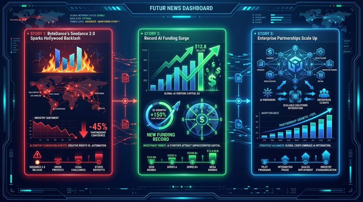 GenAI Daily - February 22, 2026: ByteDance's Seedance 2.0 Sparks Hollywood Backlash, Record AI Funding Surge, Enterprise Partnerships Scale Up
