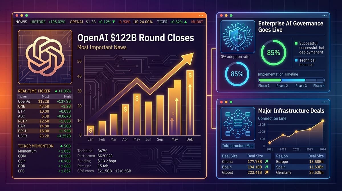 GenAI Daily - April 1, 2026: OpenAI $122B Round Closes, Enterprise AI Governance Goes Live, Major Infrastructure Deals